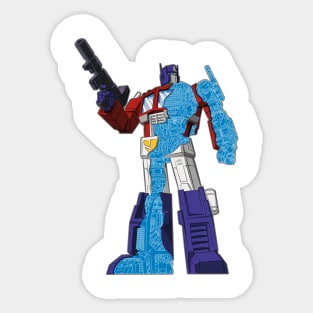 Optimus Prime - Écorché (blueprint v1) Sticker